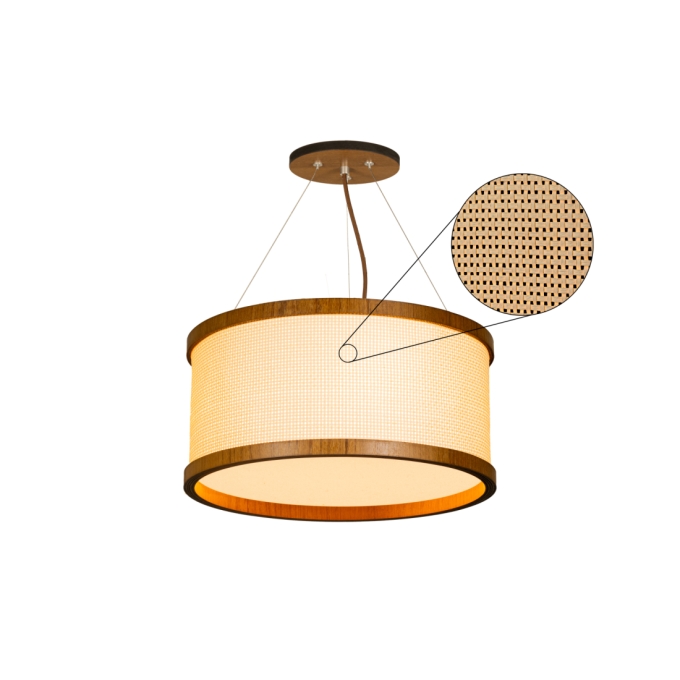 Pendente Classic Lar Palha Leve PL3517 Madeira 2L E27 Ø350x170mm 1263

