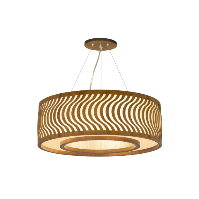 Pendente Classic Lar Ondas Anel 70 Madeira 5L E27 Ø700x152mm 1301
