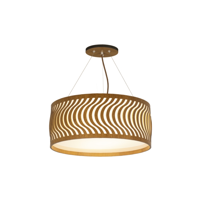 Pendente Classic Lar Ondas Slim 45 Madeira 3L E27 Ø440x185mm 1136