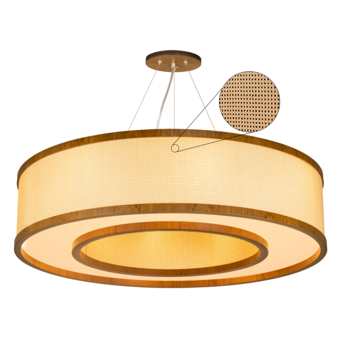 Pendente Classic Lar Palha Leve Anel PL7017 Madeira 8L E27 Ø700x170mm 1286

