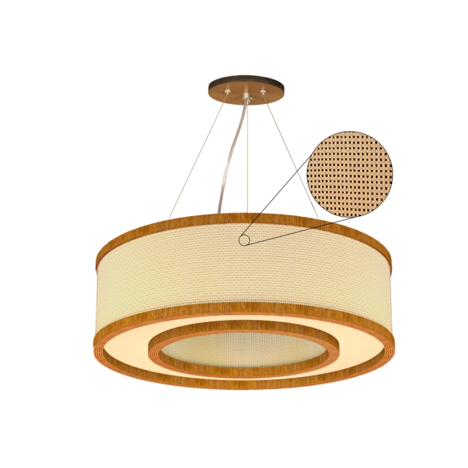 Pendente Classic Lar Palha Leve Anel PL5517 Madeira 5L E27 Ø550x170mm 1285

