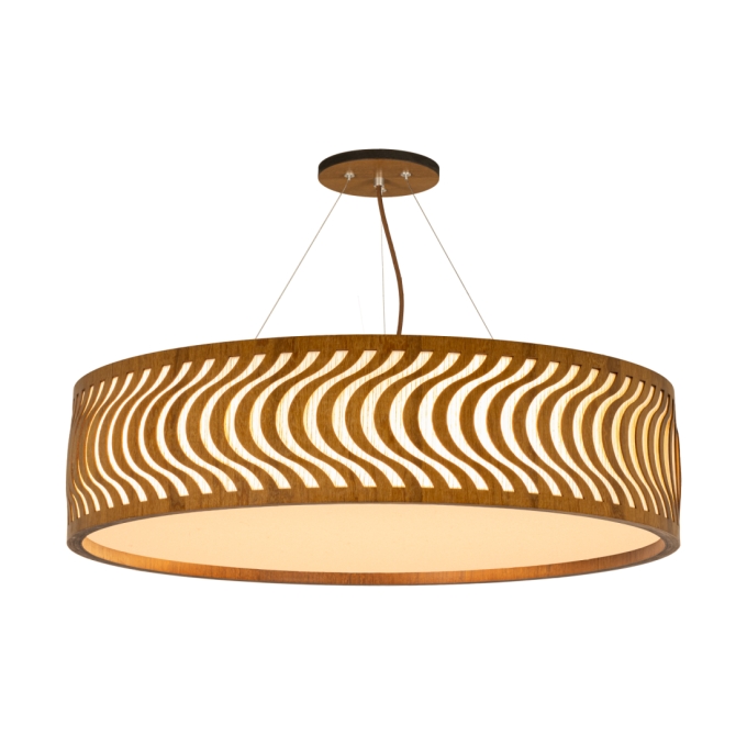 Pendente Classic Lar Ondas Slim 70 Madeira 8L E27 Ø700x185mm 1292
