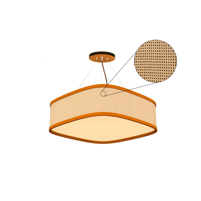 Pendente Classic Lar Palha Leve Lamé PL7017 Madeira 8L E27 Ø700x170mm 1305

