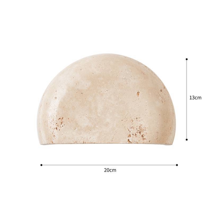 Arandela Nordecor Tivo Luna Mármore Travertino 1L G9 IP20 200x130mm 90012