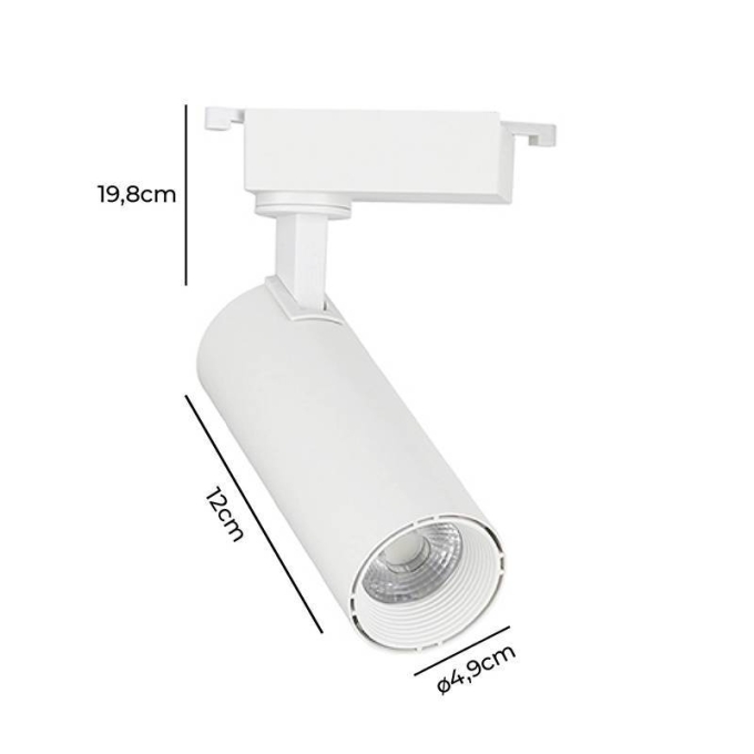 Spot para Trilho Nordecor Nize 15 watts 4000K 35° Branco Ø47x130x185mm Bivolt 6920