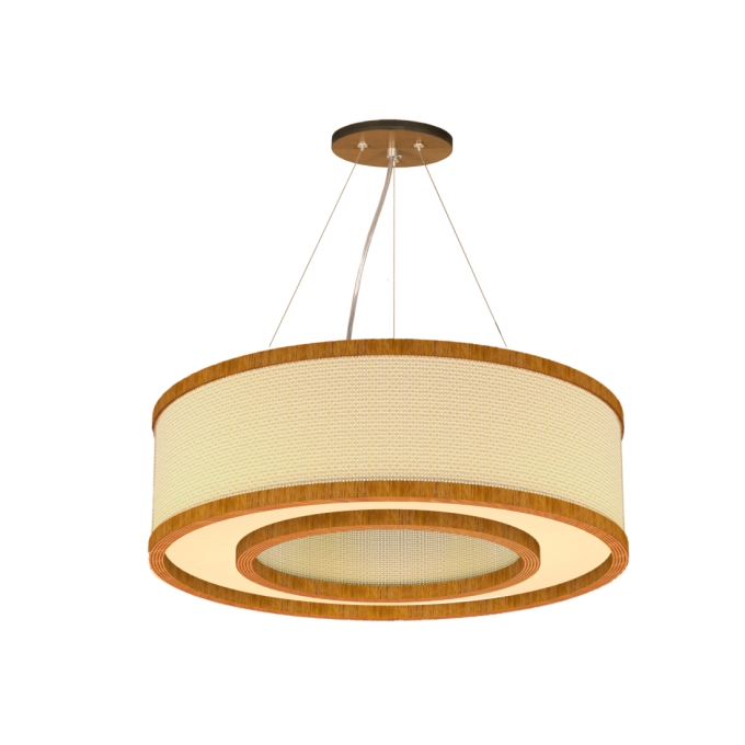 Pendente Classic Lar Palha Leve Anel PL5517 Madeira 5L E27 Ø550x170mm 1285

