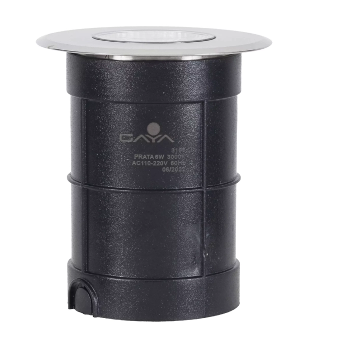Embutido de Solo Gaya 6 watts 3000K IP67 Cob Prata IP67 24° Bivolt Ø89x99mm 3166