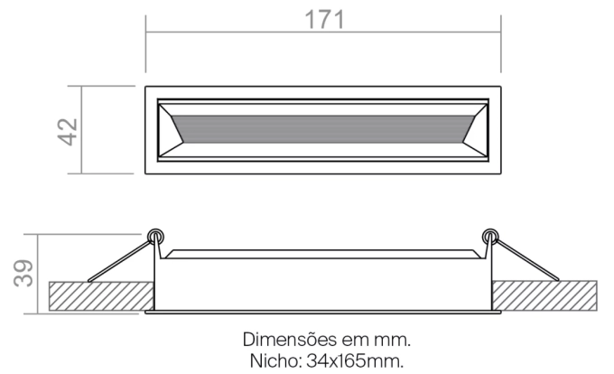 Luminária de Embutir Powerlume Dot Line Wall Washer 14 watts IP40 42x171mm DOT-EMBWW14W