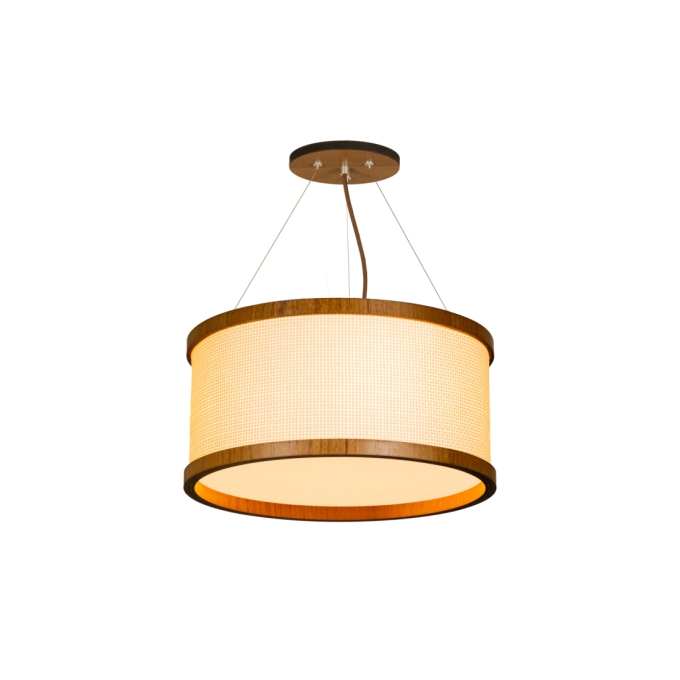 Pendente Classic Lar Palha Leve PL3517 Madeira 2L E27 Ø350x170mm 1263

