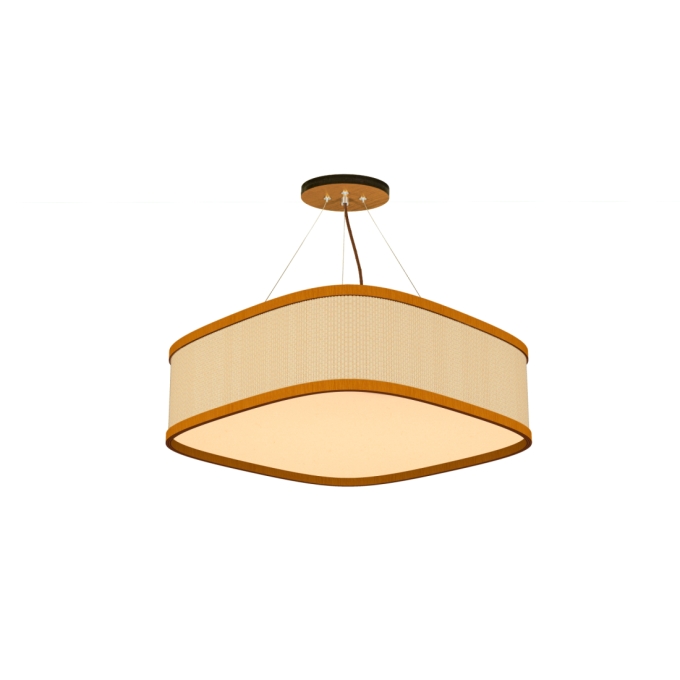 Pendente Classic Lar Palha Leve Lamé PL7017 Madeira 8L E27 Ø700x170mm 1305

