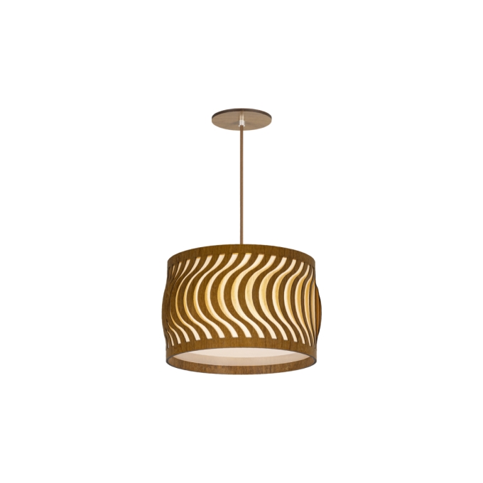 Pendente Classic Lar Ondas Slim 28 Madeira 2L E27 Ø275x185mm 1135
