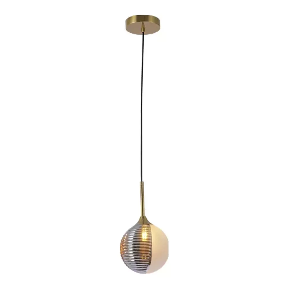 Pendente Nordecor Druer Dourado e Fumê 1L G9 Ø150mm 2206