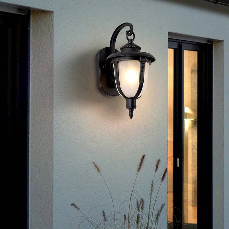 Arandela Nordecor Colonial Castelli Preto Alumínio e Vidro 1L E27 315x163x205mm 80063