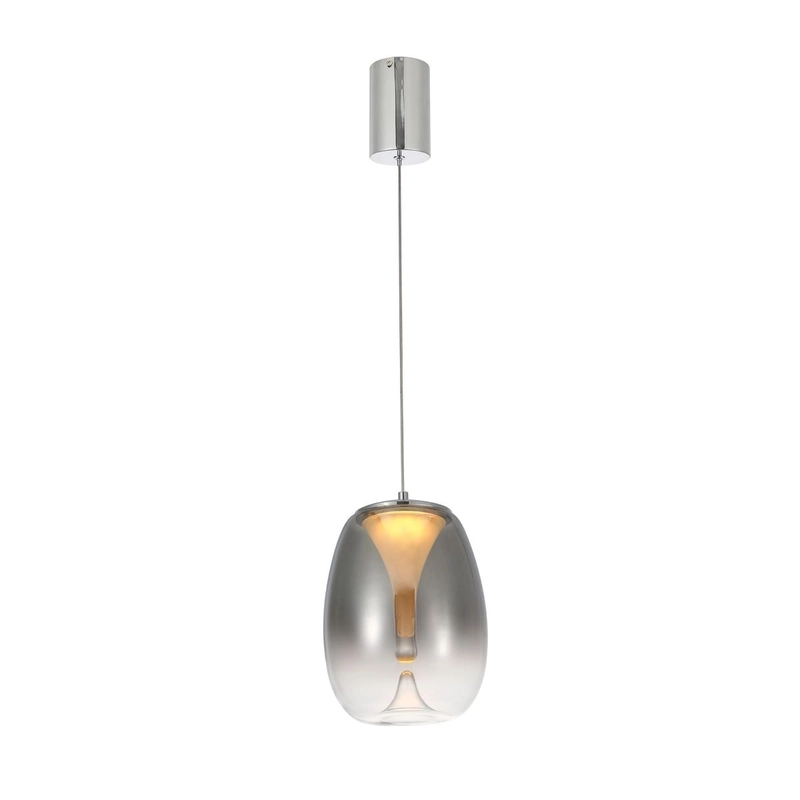 Pendente Casual Light Studioluce Zug Fumê e Cromado 8 watts 2700K Ø200x280mm PD1890FM