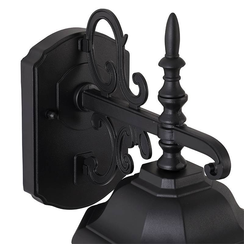 Arandela Nordecor Colonial Mareno Inferior Preto Alumínio e Vidro 1L E27 505x152x225mm 80056