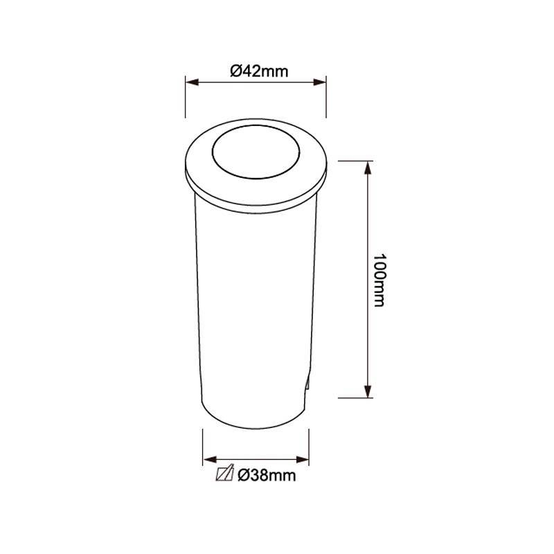 Embutido de Solo Nordecor Siva On Redondo 3 watts IP67 3000K Branco Bivolt Ø42x100mm 6974