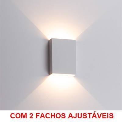 Arandela Nordecor Fips 4 watts 3000K Fachos Ajustáveis IP65 Branco 121x86x30mm 2968