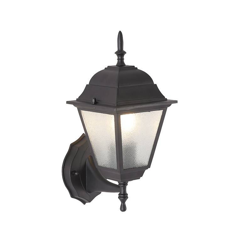 Arandela Nordecor Colonial Lanteri Preto Alumínio e Vidro 1L E27 345x148x195mm 80051