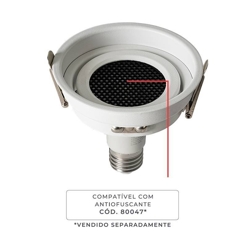 Spot Embutir Nordecor Loyo Pro Alumínio Redondo 1L PAR20 Branco Ø105x40mm 80025