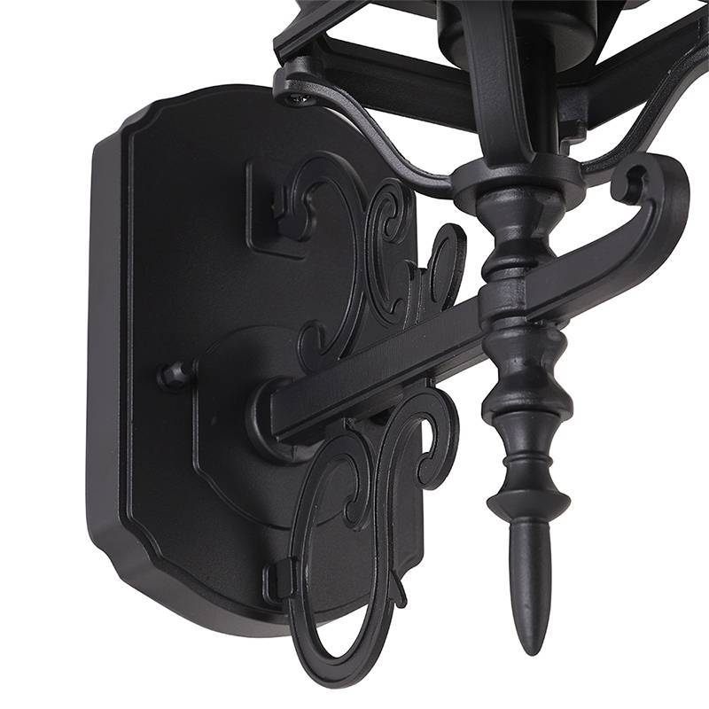 Arandela Nordecor Colonial Mareno Preto Alumínio e Vidro 1L E27 570x190x245mm 80057