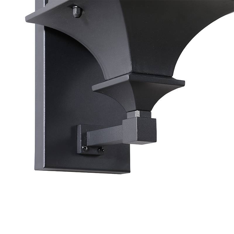 Arandela Nordecor Colonial Villano Preto Alumínio e Vidro 1L E27 500x150x170mm 80050