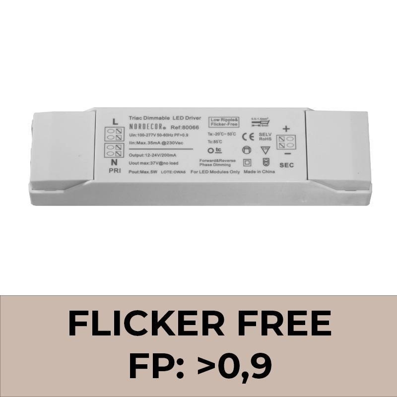 Driver Nordecor Dimerizável Triac para Powerlux 5 watts Bivolt Flicker Free 80066