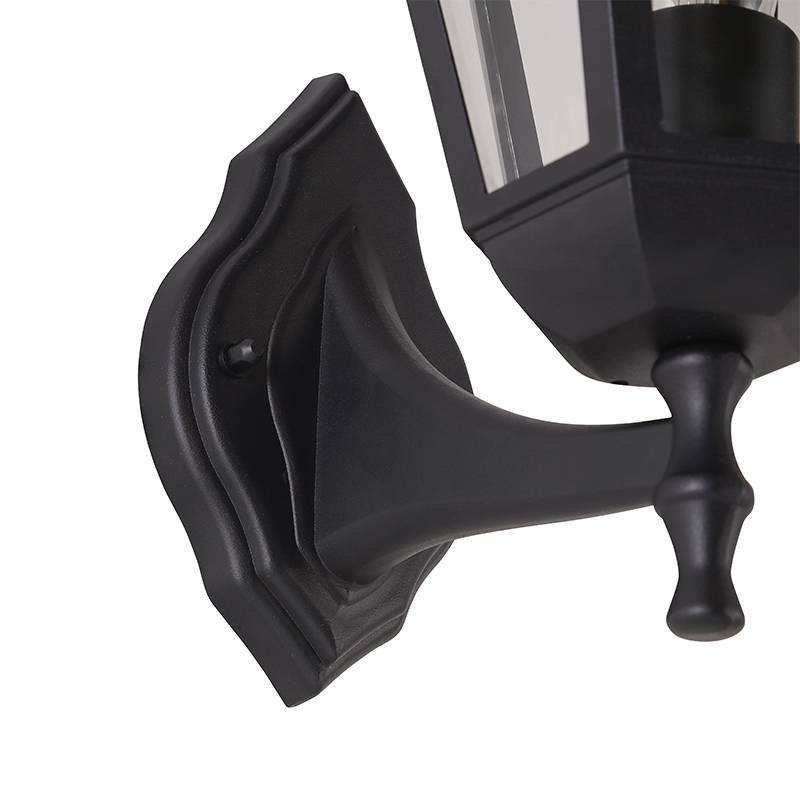 Arandela Nordecor Colonial Vitare Preto Alumínio e Vidro 1L E27 420x205x265mm 80059