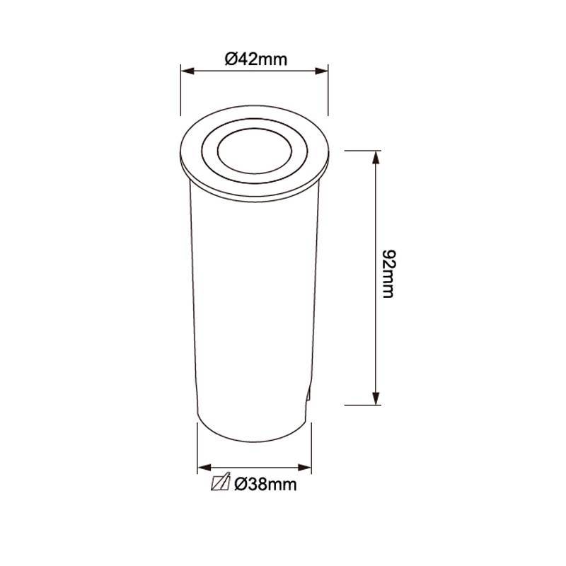 Embutido de Solo Nordecor Siva Ring Redondo 3 watts IP67 3000K Preto Bivolt Ø42x92mm 6972