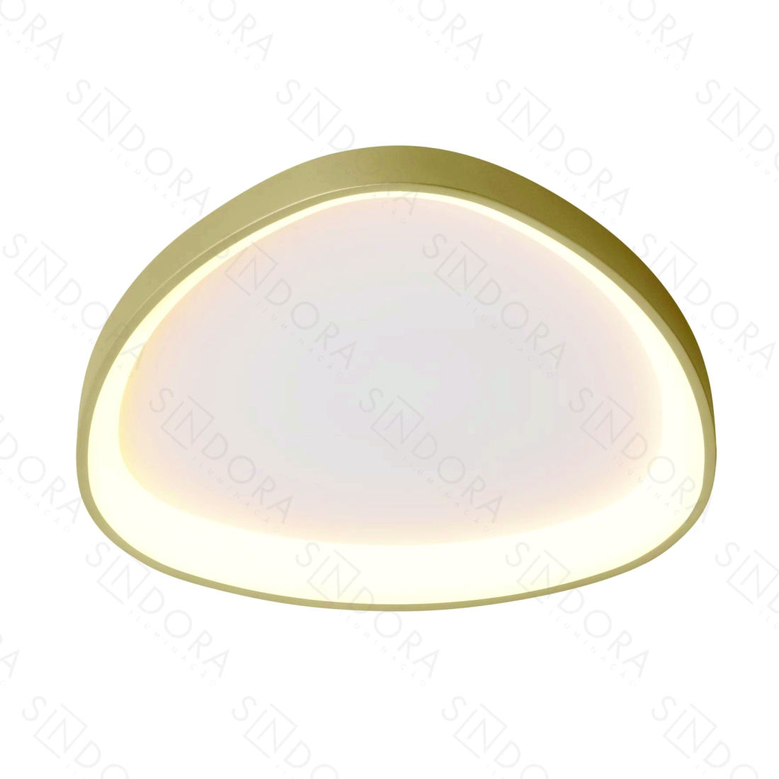 Plafon Sindora Metal Dourado e Acrílico 54 watts 3000K Ø420mm QX05632