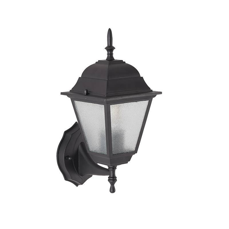 Arandela Nordecor Colonial Lanteri Preto Alumínio e Vidro 1L E27 345x148x195mm 80051