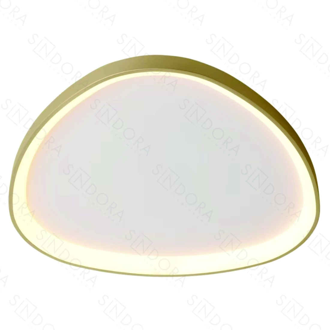 Plafon Sindora Metal Dourado e Acrílico 78 watts 3000K Ø620mm QX05634