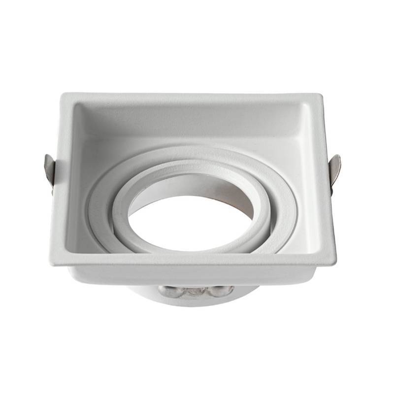 Spot Embutir Nordecor Loyo Pro Alumínio Quadrado 1L Dicroica MR16 Branco Ø92x92x40mm 80035