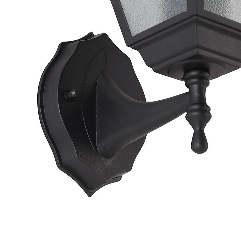 Arandela Nordecor Colonial Lanteri Preto Alumínio e Vidro 1L E27 345x148x195mm 80051