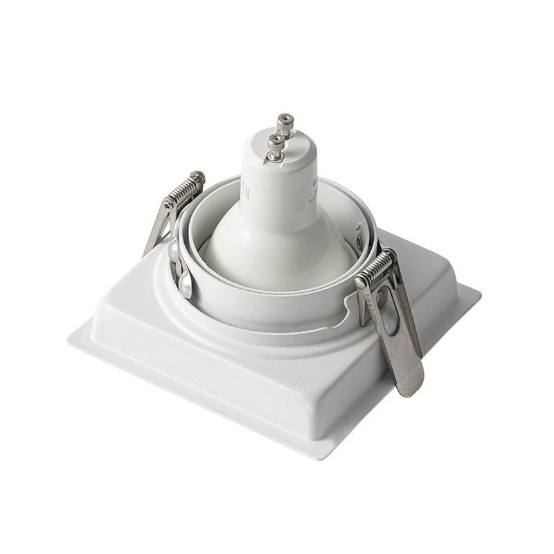 Spot Embutir Nordecor Loyo Pro Alumínio Quadrado 1L Dicroica MR16 Branco Ø92x92x40mm 80035