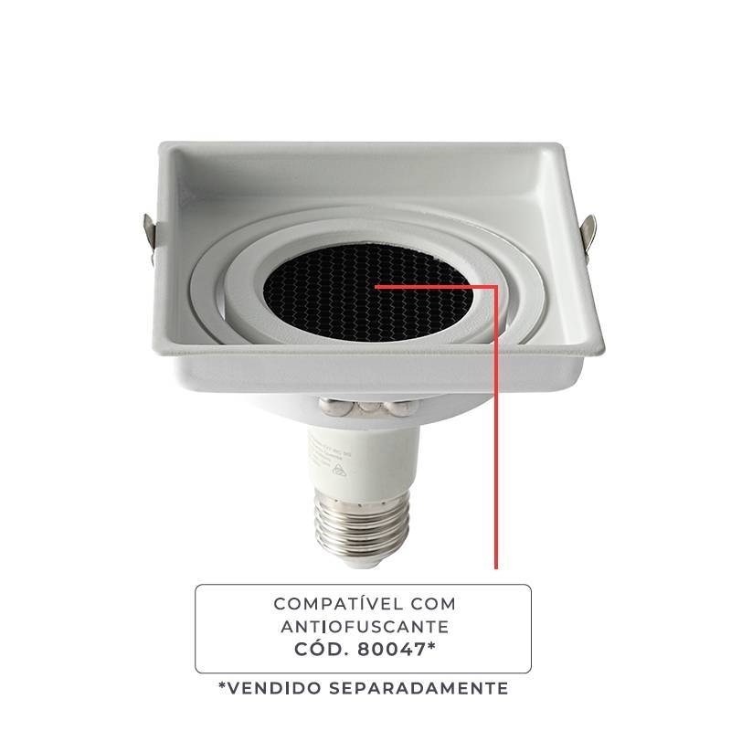 Spot Embutir Nordecor Loyo Pro Alumínio Quadrado 1L PAR20 Branco 111x111x40mm 80037