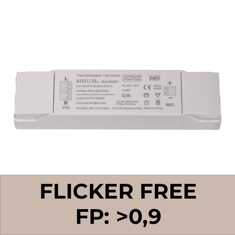 Driver Nordecor Dimerizável Triac para Powerlux 8 watts Bivolt Flicker Free 80067
