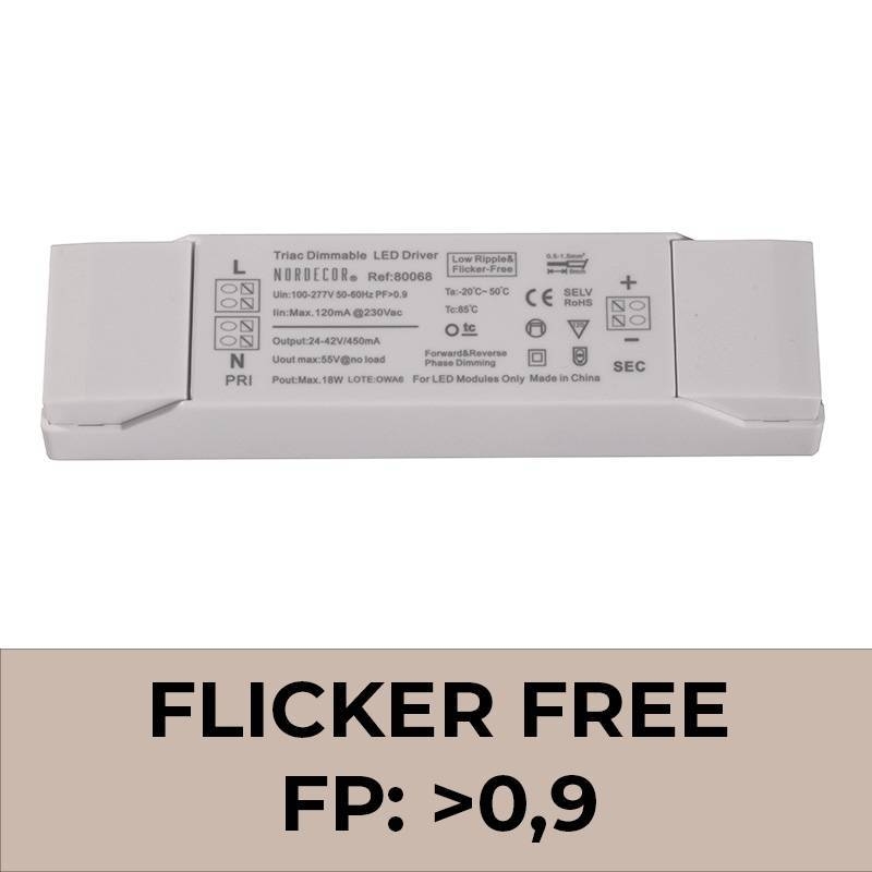 Driver Nordecor Dimerizável Triac para Powerlux 18 watts Bivolt Flicker Free 80068