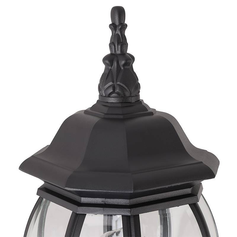 Arandela Nordecor Colonial Mareno Preto Alumínio e Vidro 1L E27 570x190x245mm 80057
