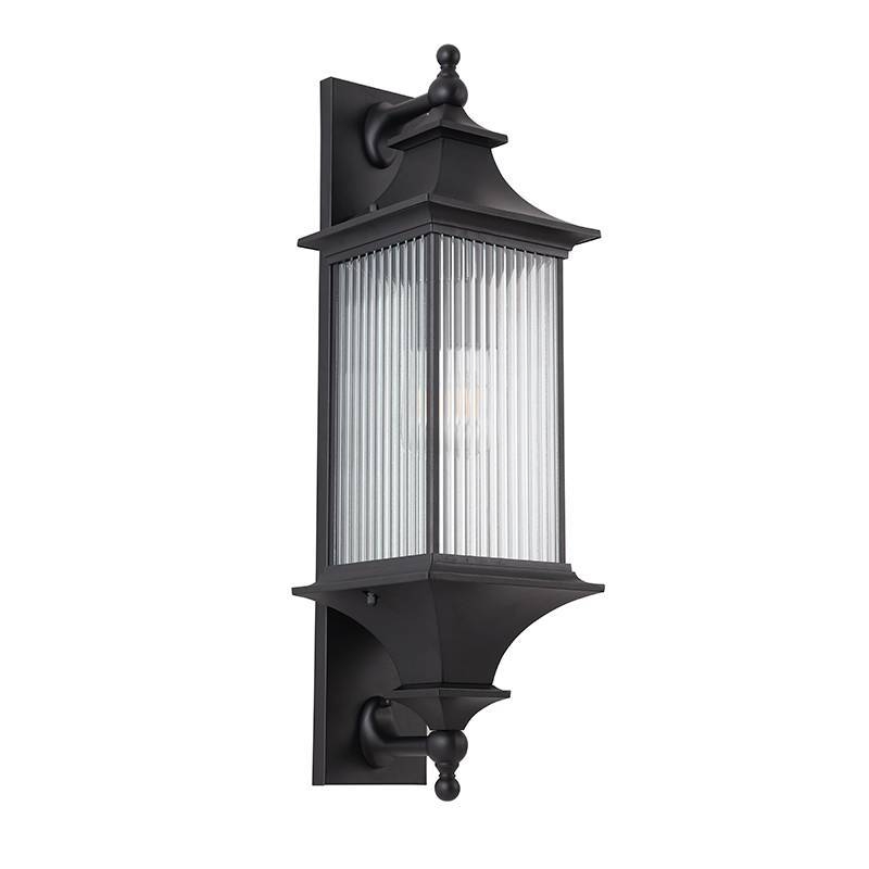 Arandela Nordecor Colonial Villano Preto Alumínio e Vidro 1L E27 720x205x230mm 80049