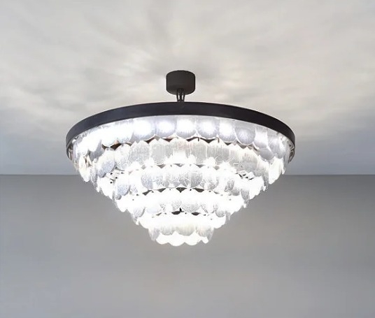 Plafon Dna Lustres Eclipse 4 Andares Cristal de Rocha 16L E14 Ø800x320mm ROCHA-RD80-DISCO
