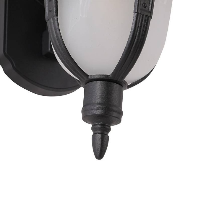 Arandela Nordecor Colonial Castelli Preto Alumínio e Vidro 1L E27 315x163x205mm 80063