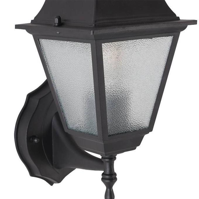 Arandela Nordecor Colonial Lanteri Preto Alumínio e Vidro 1L E27 345x148x195mm 80051