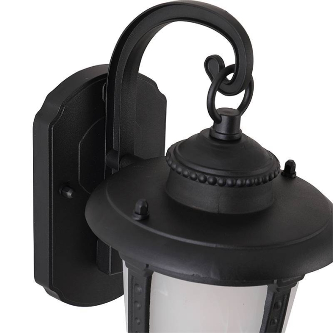 Arandela Nordecor Colonial Castelli Preto Alumínio e Vidro 1L E27 315x163x205mm 80063