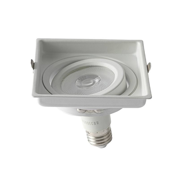 Spot Embutir Nordecor Loyo Pro Alumínio Quadrado 1L PAR20 Branco 111x111x40mm 80037
