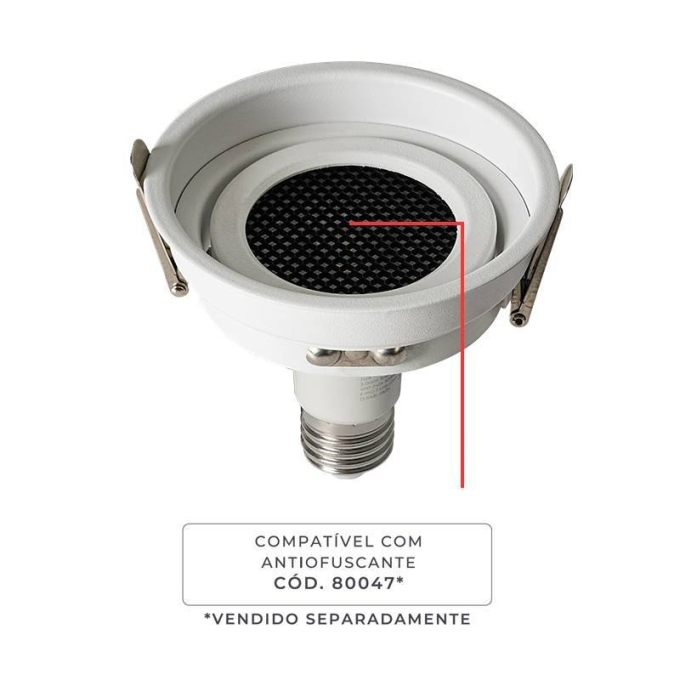 Spot Embutir Nordecor Loyo Pro Alumínio Redondo 1L PAR20 Branco Ø105x40mm 80025