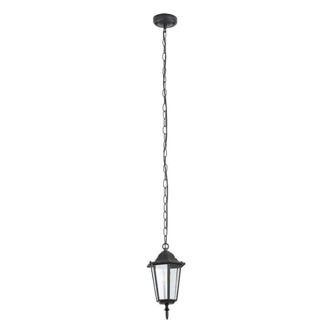 Pendente Nordecor Colonial Vitare Preto Alumínio e Vidro 1L E27 320x173mm 80060