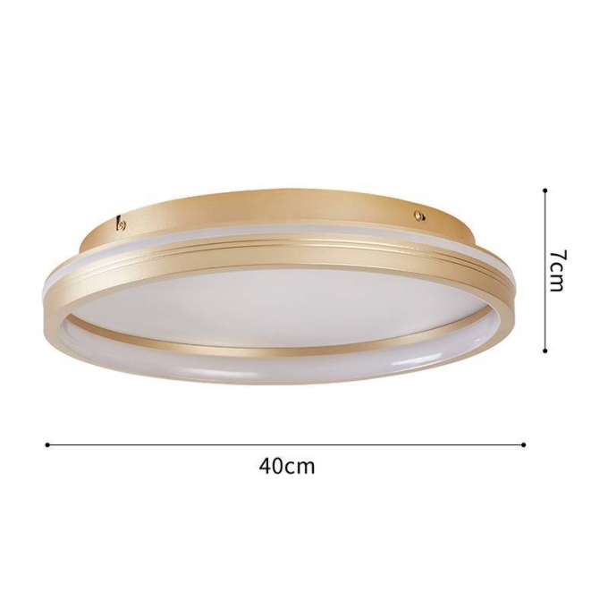Plafon Nordecor Glyn 32 watts Multitemperatura Dourado Ø400x70mm 90024