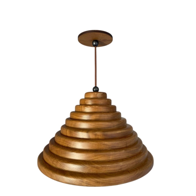 Pendente Classic Lar Escalonado 35 Madeira Maciça 1L E27 Ø350x200mm 1368

