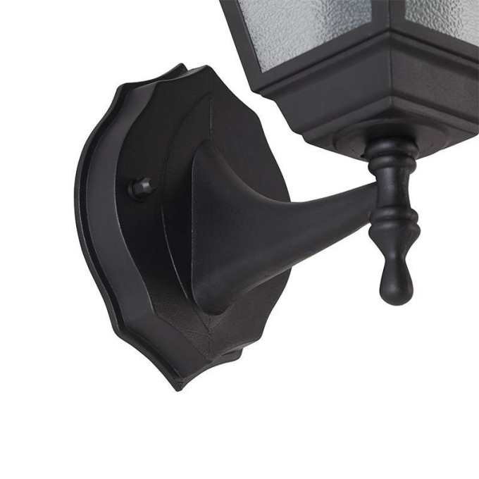 Arandela Nordecor Colonial Lanteri Preto Alumínio e Vidro 1L E27 345x148x195mm 80051