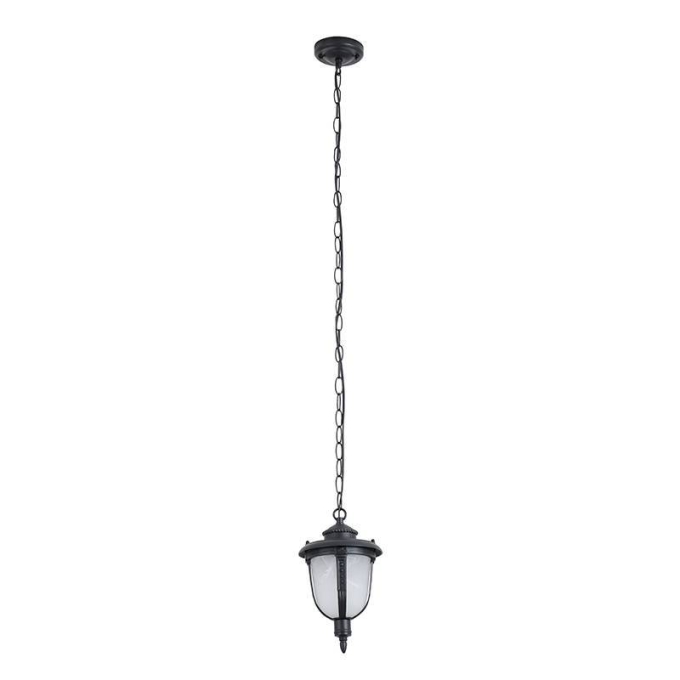 Pendente Nordecor Colonial Castelli Preto Alumínio e Vidro 1L E27 275x163mm 80064